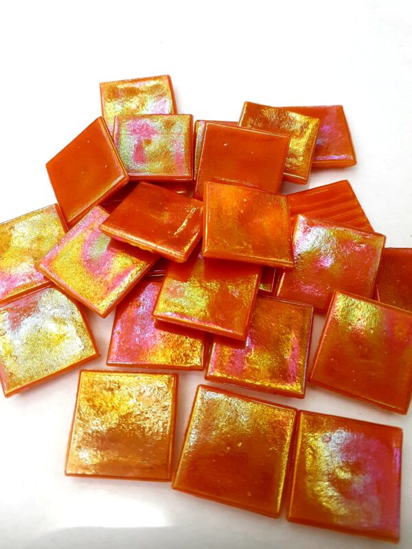 Venecitas Tornasoladas 2x2 Naranja Plancha 25u