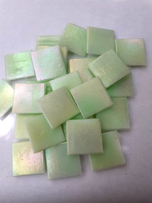 Venecitas Tornasoladas 2x2 Verde Agua Plancha 25u