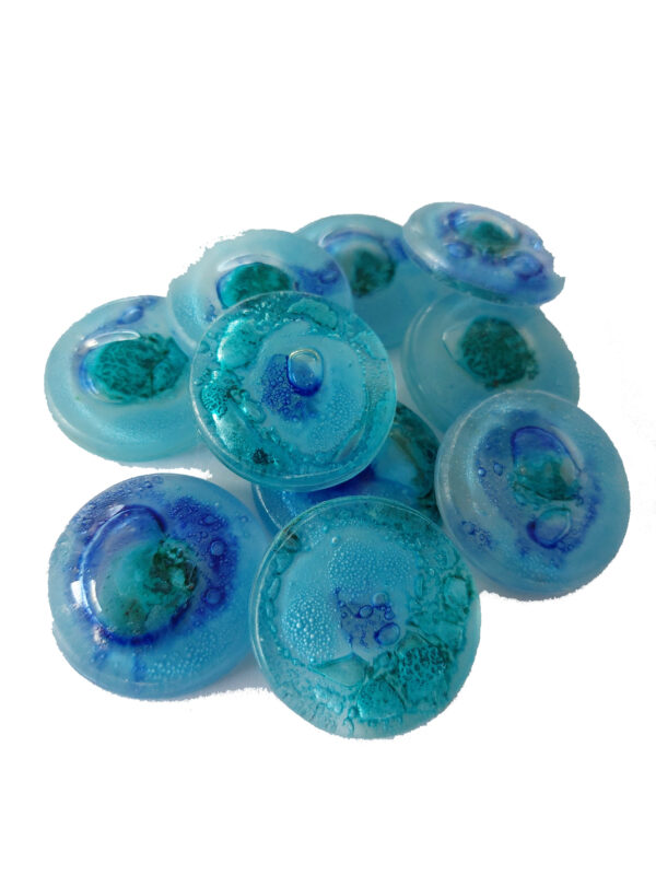 Circulos 2,5cm diam Azul/celes x 2 unid.